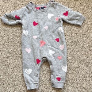 Baby Gap heart print sweater playsuit